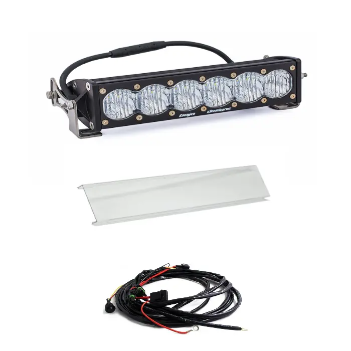 Baja Designs Onx6+ 10" Wide Cornering Light Bar W/ Wiring Harness & Clear Guard 1