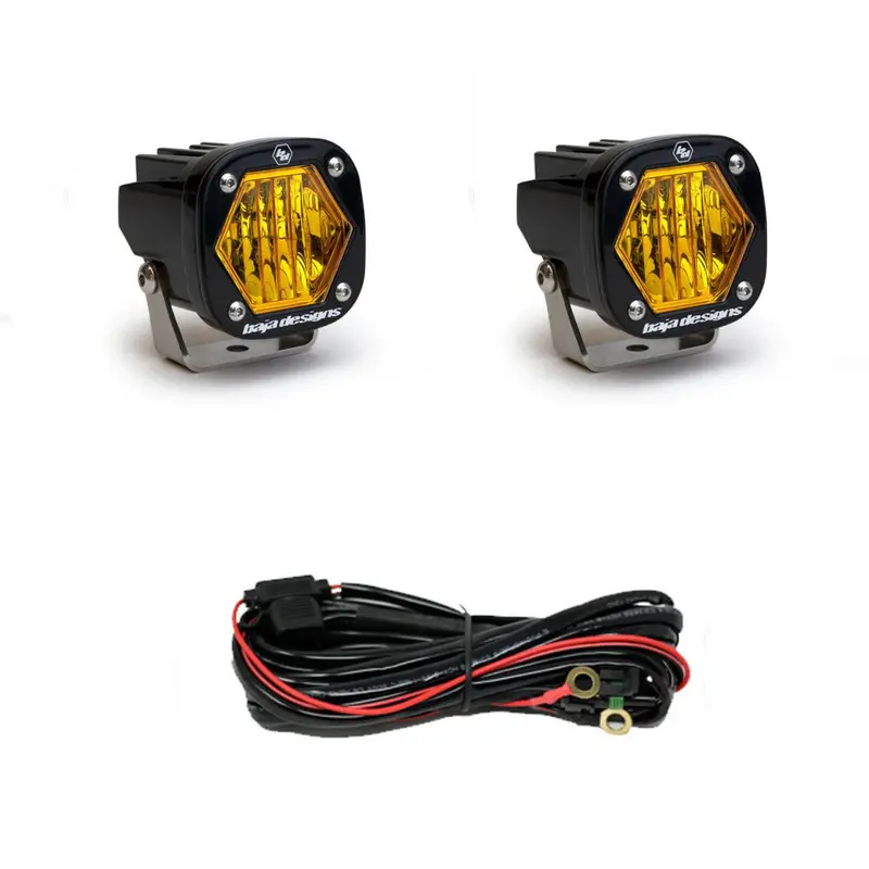 Baja Designs Pair S1 Amber Wide Cornering Led Light W/Mounting Bracket 1