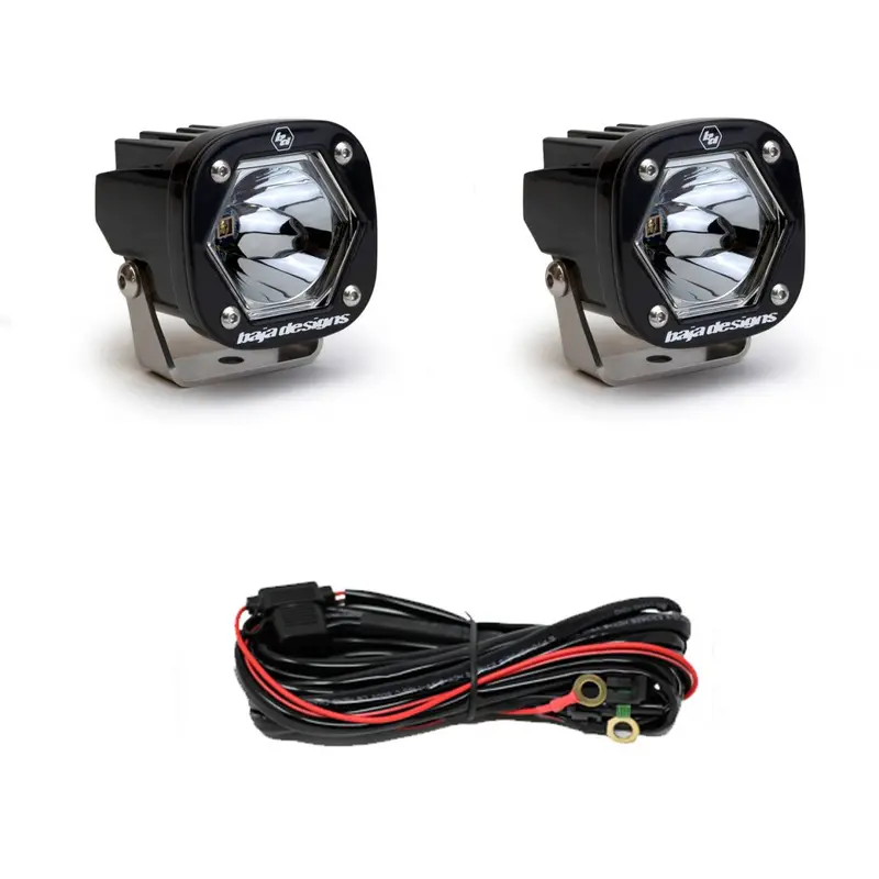 Baja Designs S1 Black Pod Spot Laser Light With Mounting Bracket - Pair 1