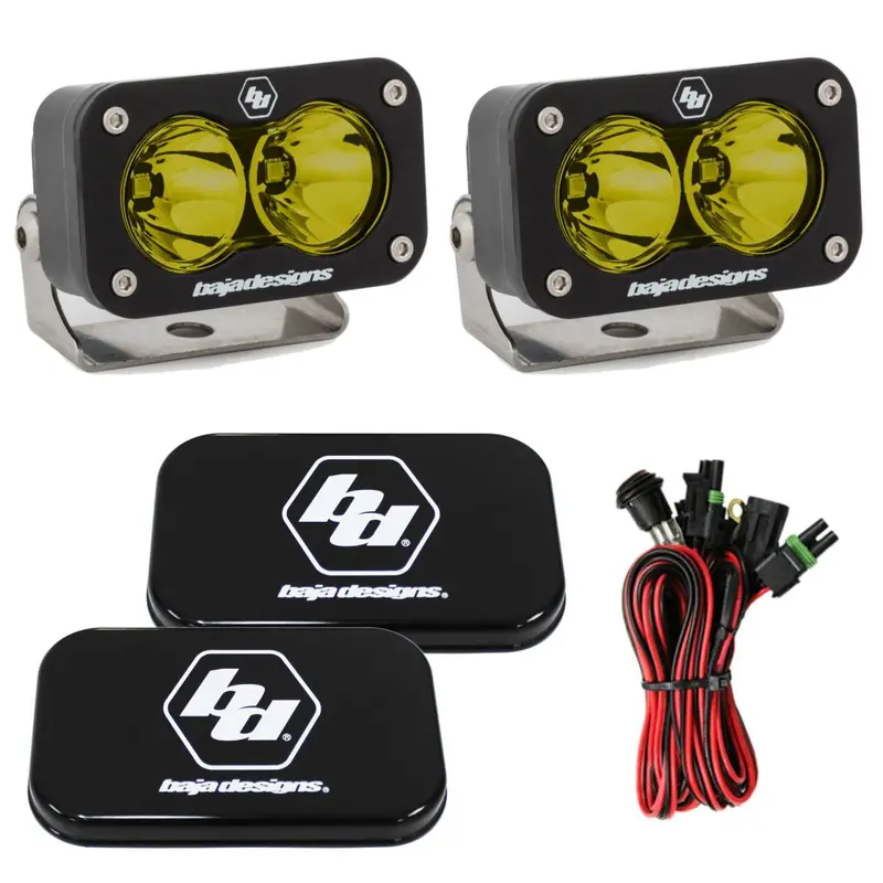 Baja Designs S2 Pro 5000K Amber Spot Beam Led Light Pods With Rock Guards 1
