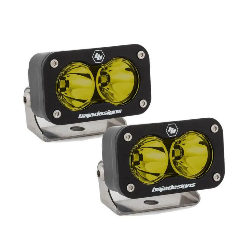 Baja Designs S2 Pro 5000K Amber Spot Beam Led Light Pods With Rock Guards 2
