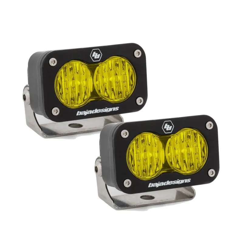 Baja Designs S2 Pro 5000K Amber Wide Cornering Led Light Pods With Rock Guards 2