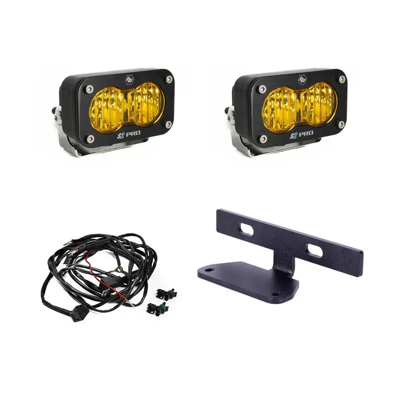 Baja Designs S2 Pro Amber Wide Cornering Hood Light Kit For 24 Can-Am Maverick R 1