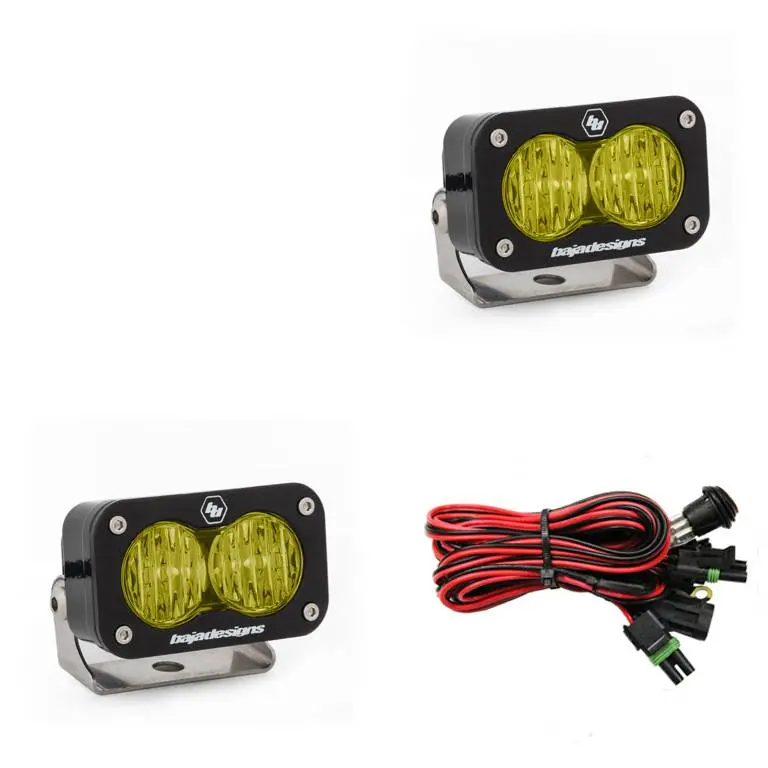 Baja Designs S2 Pro Led Amber Lens Wide Cornering Pattern Light - Pair 1