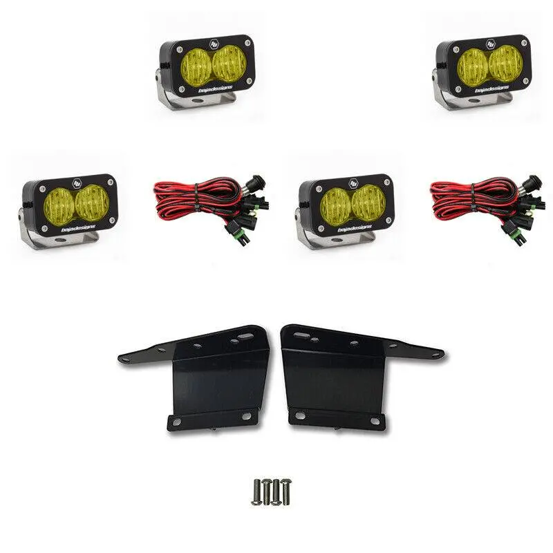 Baja Designs S2 Pro Wide Cornering Amber Led Light Kit For 2010-2016 Ford Raptor 1