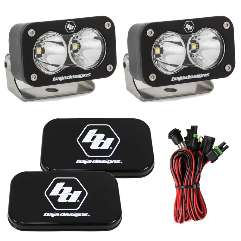 Baja Designs S2 Sport 5000K Clear Spot Beam Led Light Pods With Rock Guards 1