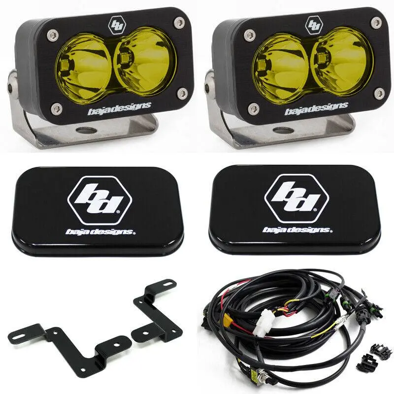 Baja Designs S2 Sport Amber Led Spot Light & Mount Kit For 2018 Jeep Wrangler Jl 1