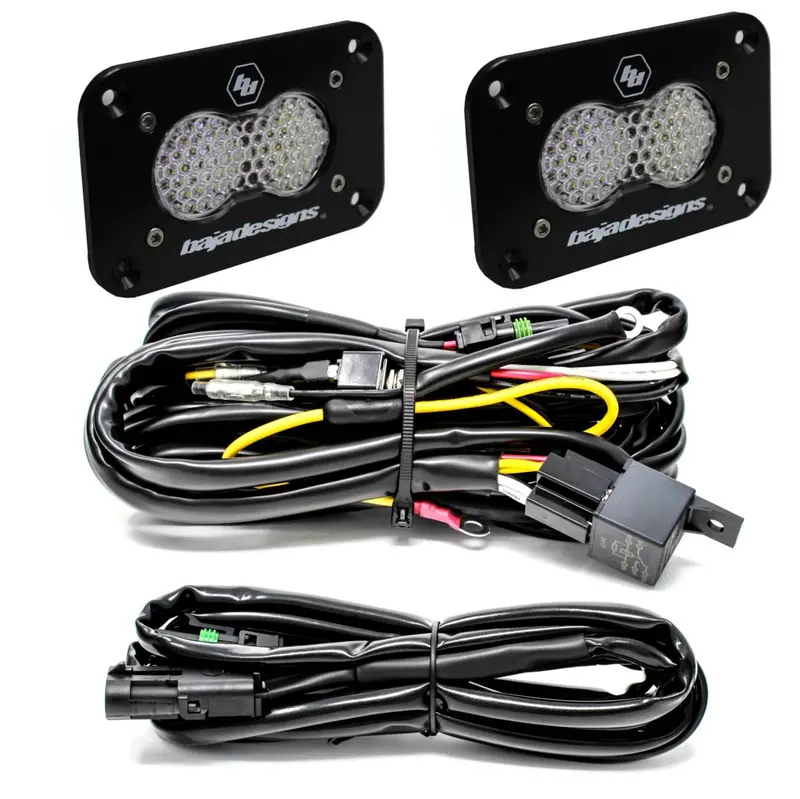 Baja Designs S2 Sport Clear Work/Scene Flush Mount Reverse Light Kit & Harness 1