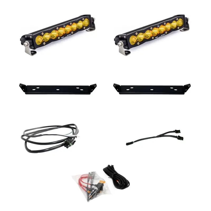 Baja Designs S8 10" Amber/Led Dual Grille Light Bar Kit For 2021-2025 Ford Raptor 1