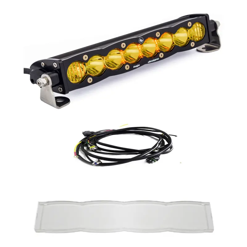 Baja Designs S8 10" Driving/Combo Amber Light Bar W/ Wiring Harness & Rock Guard 1