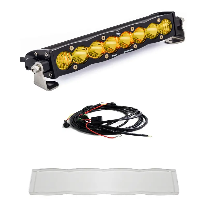 Baja Designs S8 10" Driving/Combo Amber Light Bar W/ Wiring Harness & Rock Guard 1