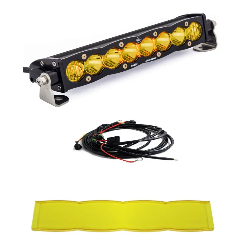 Baja Designs S8 10" Driving/Combo Amber Light Bar W/ Wiring Harness & Rock Guard 1