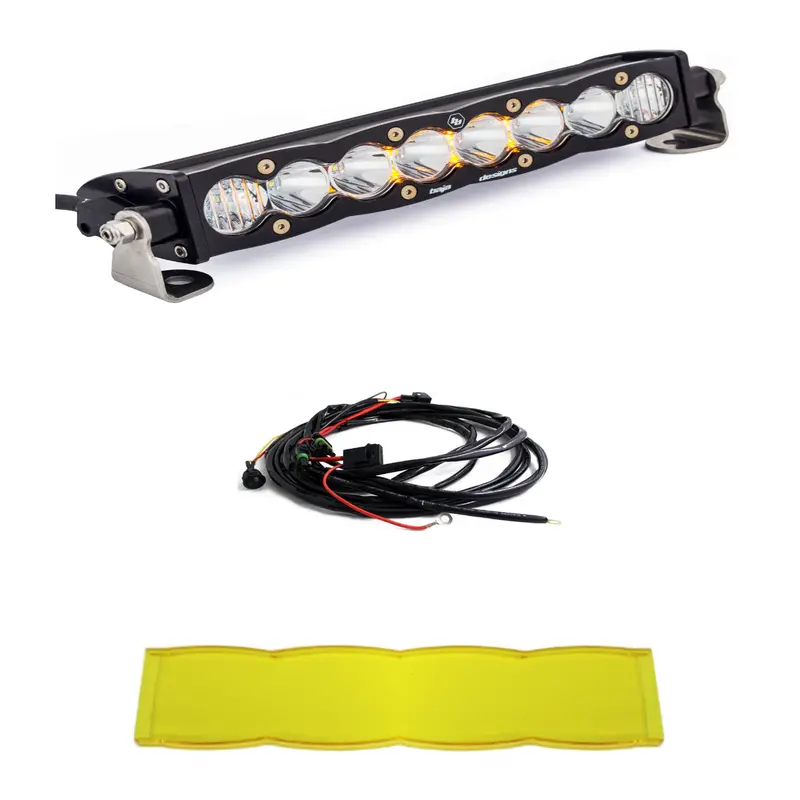Baja Designs S8 10" Driving/Combo Led Light Bar W/ Wiring Harness & Amber Guard 1