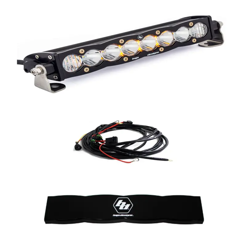 Baja Designs S8 10" Driving/Combo Led Light Bar W/ Wiring Harness & Black Guard 1