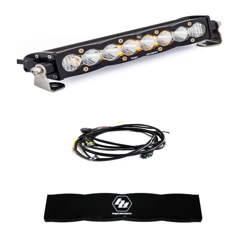 Baja Designs S8 10" Driving/Combo Led Light Bar W/ Wiring Harness & Black Guard 1