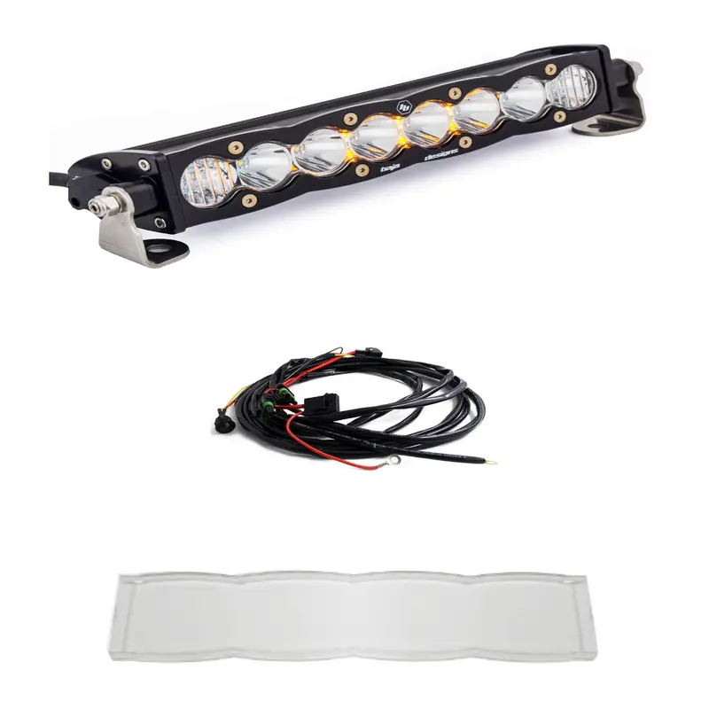 Baja Designs S8 10" Driving/Combo Led Light Bar W/ Wiring Harness & Clear Guard 1
