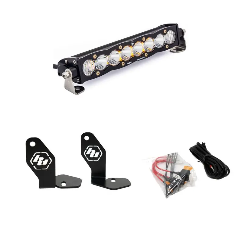 Baja Designs S8 10" Hood Mount Kit Driving/Combo - Clear For 22-24 Polaris Rzr 1