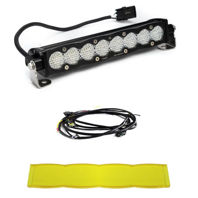 Baja Designs S8 10" Work/Scene Led Light Bar W/ Wiring Harness & Amber Guard 1