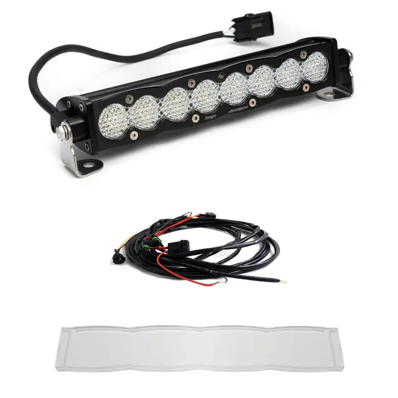 Baja Designs S8 10" Work/Scene Led Light Bar W/ Wiring Harness & Clear Guard 1
