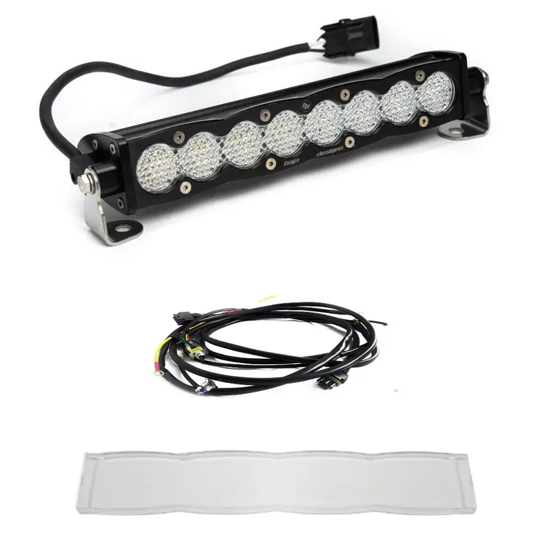 Baja Designs S8 10" Work/Scene Led Light Bar W/ Wiring Harness & Clear Guard 1