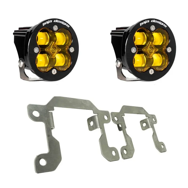Baja Designs Sae Amber Squadron Fog Light Pocket Kit For 2019-2025 Ford Ranger/Bronco 1