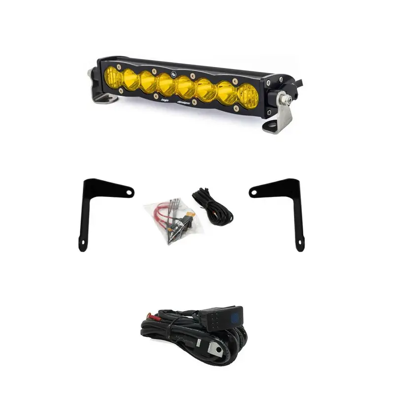 Baja Designs Shock Mount Amber 10" S8 Light Bar Kit For 17-21 Can-Am Maverick X3 1
