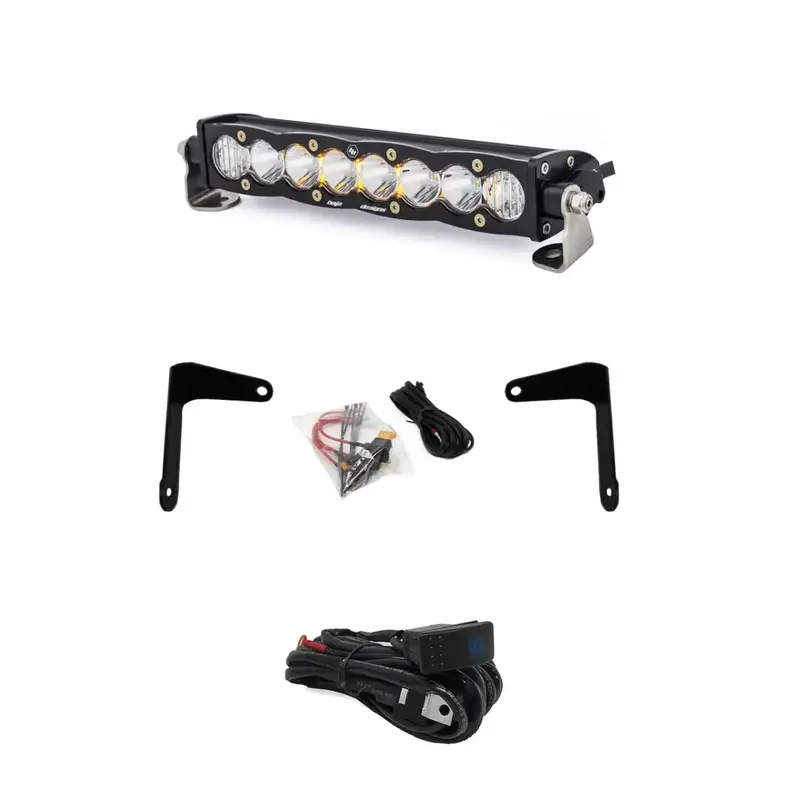 Baja Designs Shock Mount Clear 10" S8 Light Bar Kit For 17-21 Can-Am Maverick X3 1