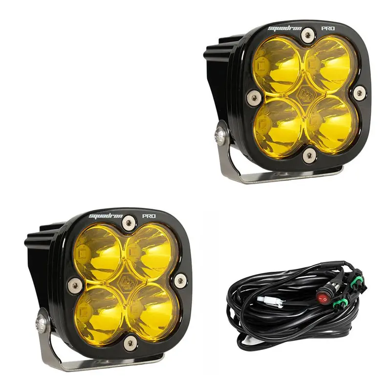 Baja Designs Squadron Pro Black Led Auxiliary Amber Light Pod Pair - Universal 1