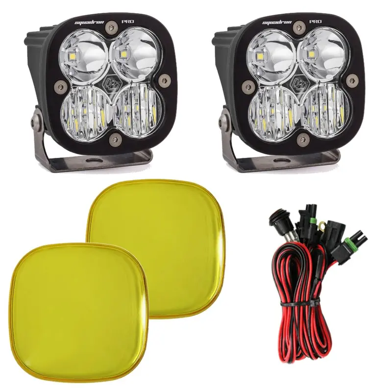 Baja Designs Squadron Pro Clear Driving/Combo Beam Lights W/ Amber Rock Guards 1