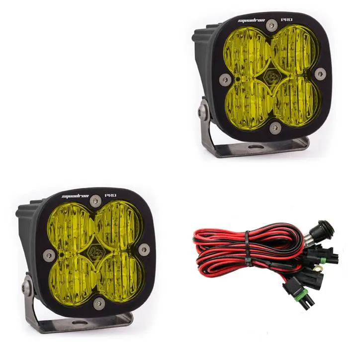 Baja Designs Squadron Pro With Spot Beam Amber Led Lights - Pair 1