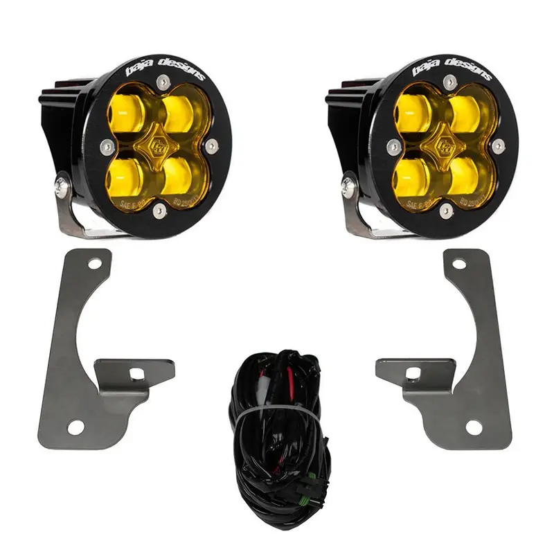 Baja Designs Squadron-R Sae Amber Fog Light Kit For 2007-2009 Jeep Wrangler Jk 1