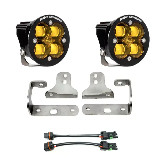 Baja Designs Squadron-R Sae Amber Led Fog Light Kit For 2018-2022 Jeep 1