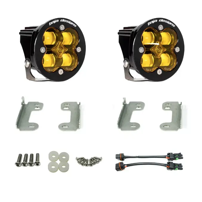 Baja Designs Squadron-R Sae Led Amber Lens Fog Light Kit Pair For 2007-2018 Jeep Wrangler 1