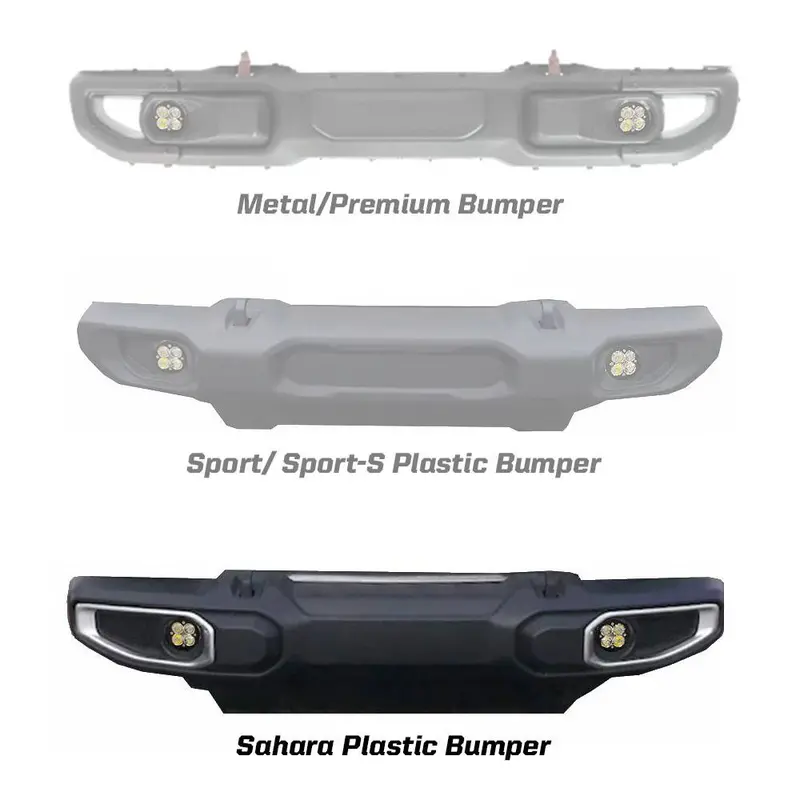 Baja Designs Squadron-R Sae Led Fog Light Kit For 2020-2025 Jeep Gladiator / 2018-2025 Wrangler 2