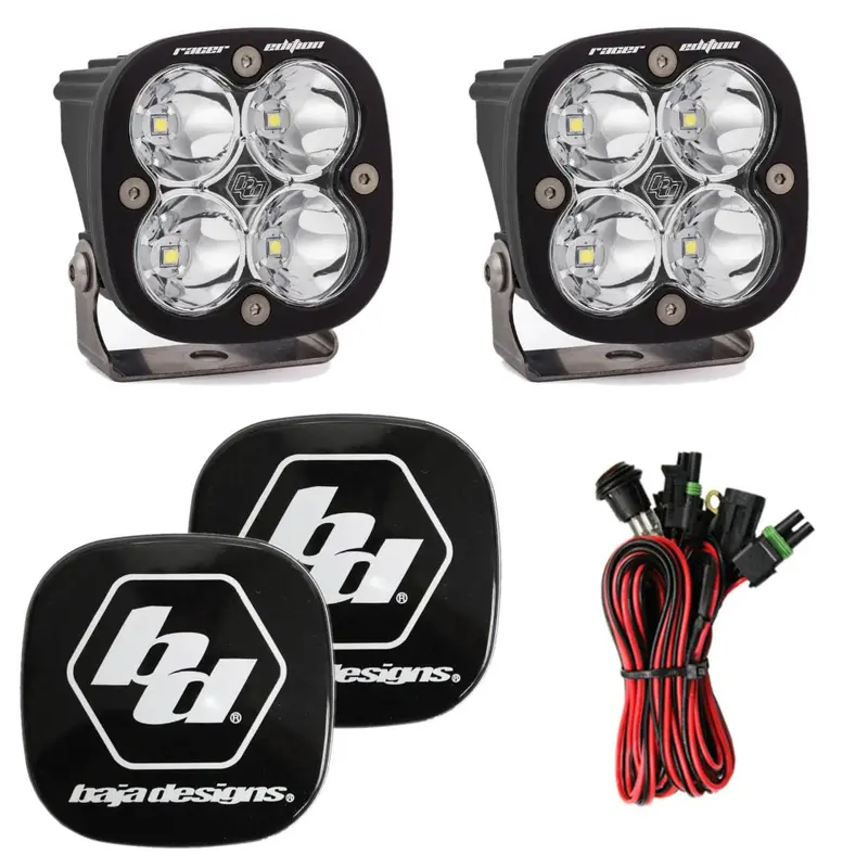 Baja Designs Squadron Racer Edition Clear Led Spot Light Pods W/ Rock Gaurds 1