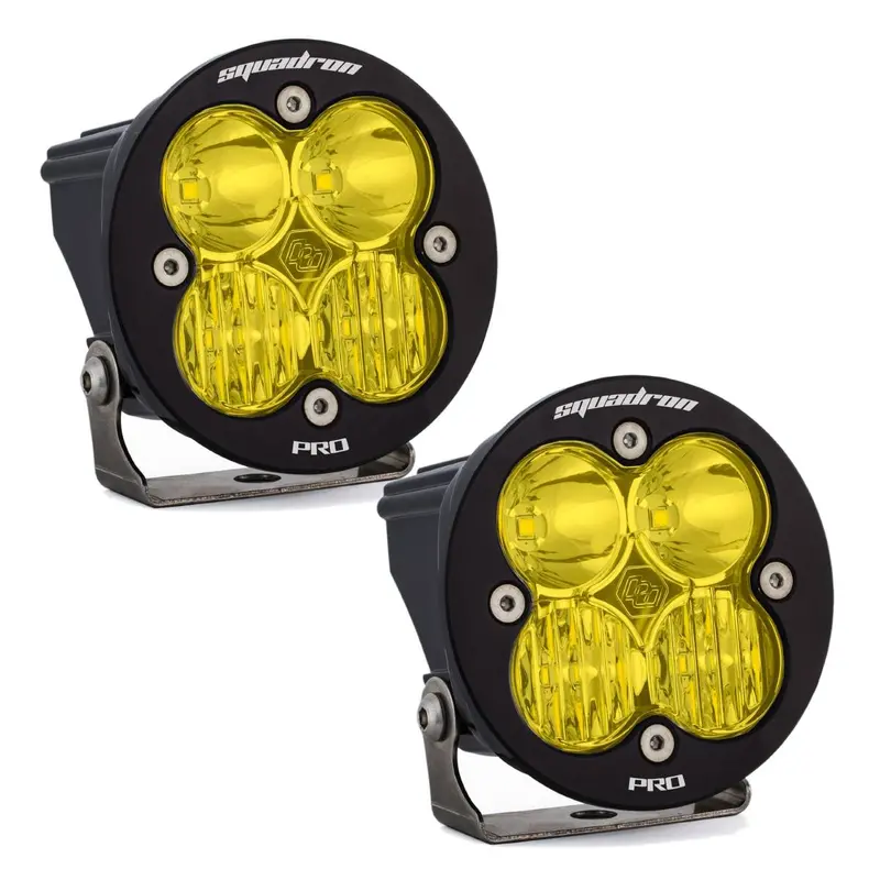 Baja Designs Squadron Round Pro Amber Driving/Combo Led Lights W/ Rock Guards 2