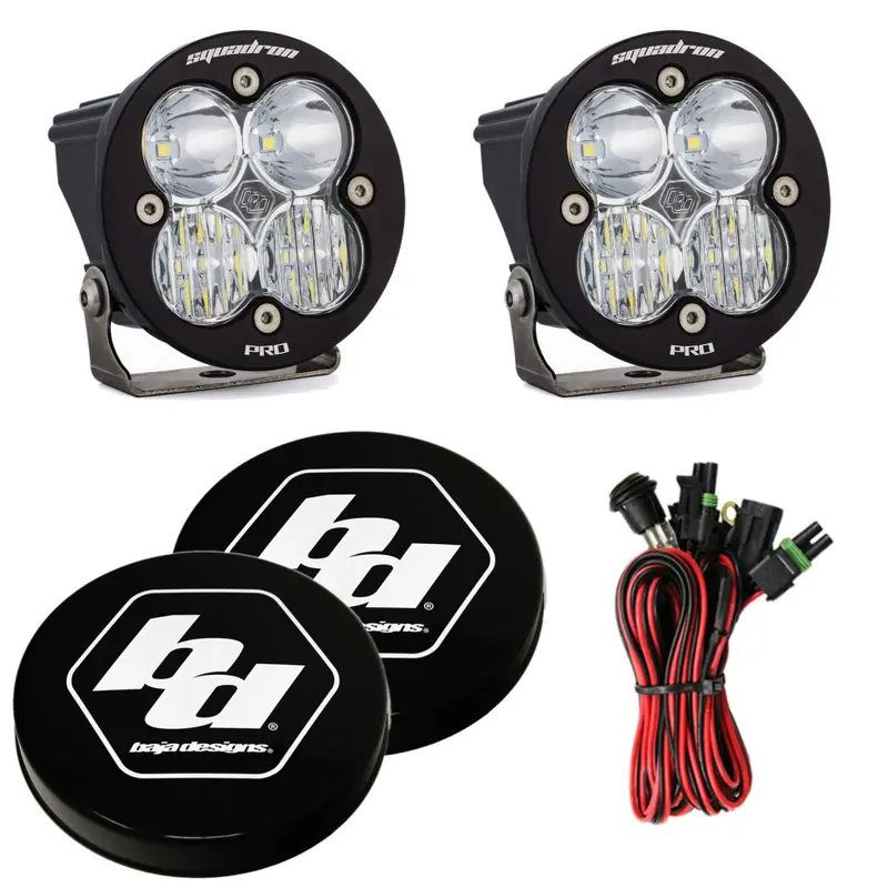 Baja Designs Squadron Round Pro Clear Driving/Combo Led Lights W/ Rock Guards 1