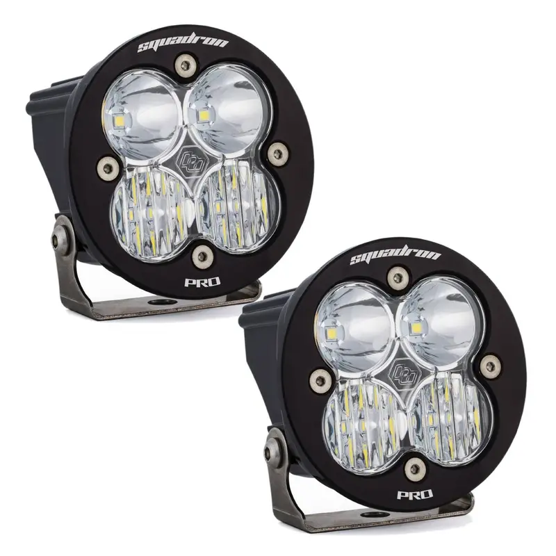Baja Designs Squadron Round Pro Clear Driving/Combo Led Lights W/ Rock Guards 2