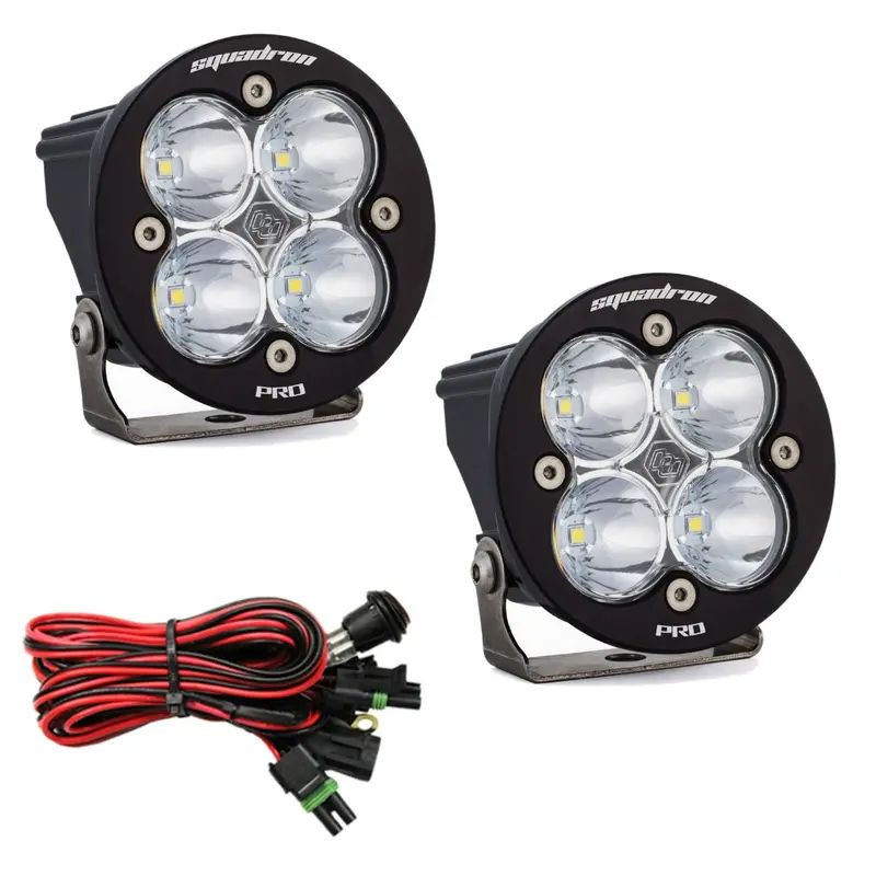 Baja Designs Squadron Round Pro Clear Spot Beam Led Lights With Wiring Harness 1