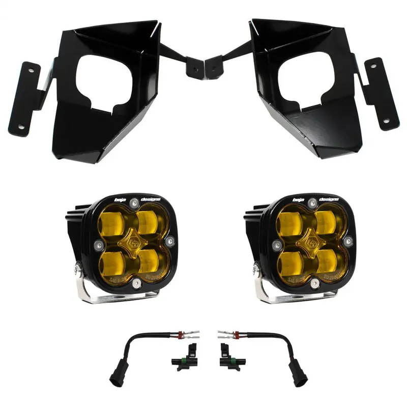 Baja Designs Squadron Sae Fog Pocket Amber Light Kit For 16-18 Silverado 1500 1