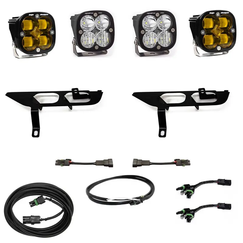Baja Designs Squadron Sae/Pro Amber Fog Light Kit W/ Upfitter Harness For 2021-2023 F150 1