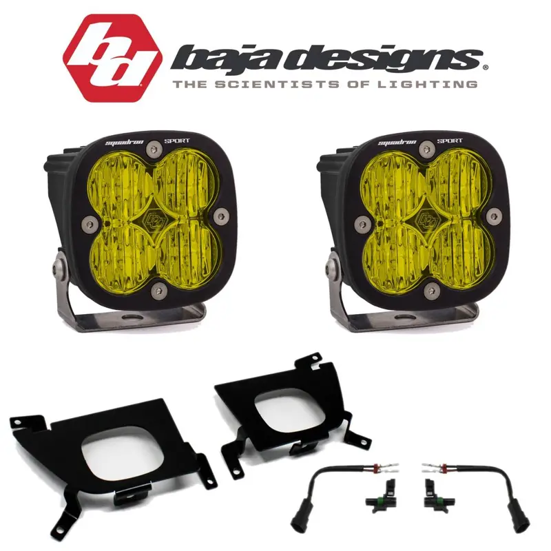 Baja Designs Squadron Sport Amber Cornering Fog Light Kit For 2019-2022 Chevrolet Silverado 1
