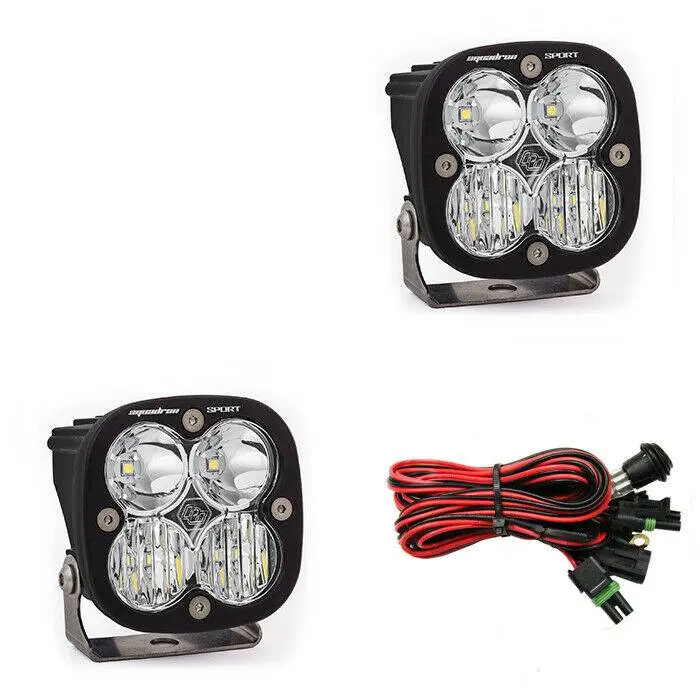 Baja Designs Squadron Sport Clear Driving/Combo Led Lights W/ Amber Rock Guards 2