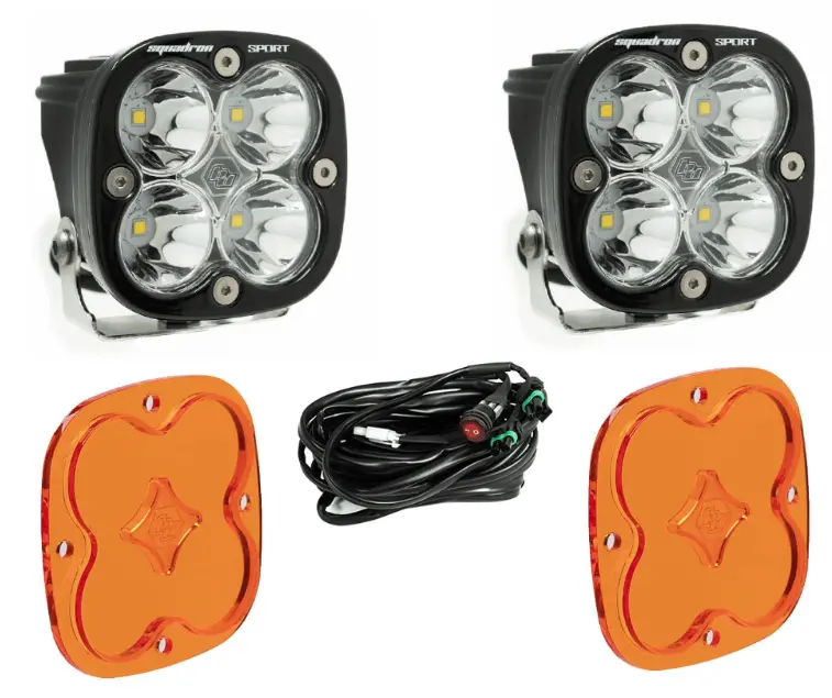 Baja Designs Squadron Sport Led Factory Amber Spot Light Pod Pair - Universal 1