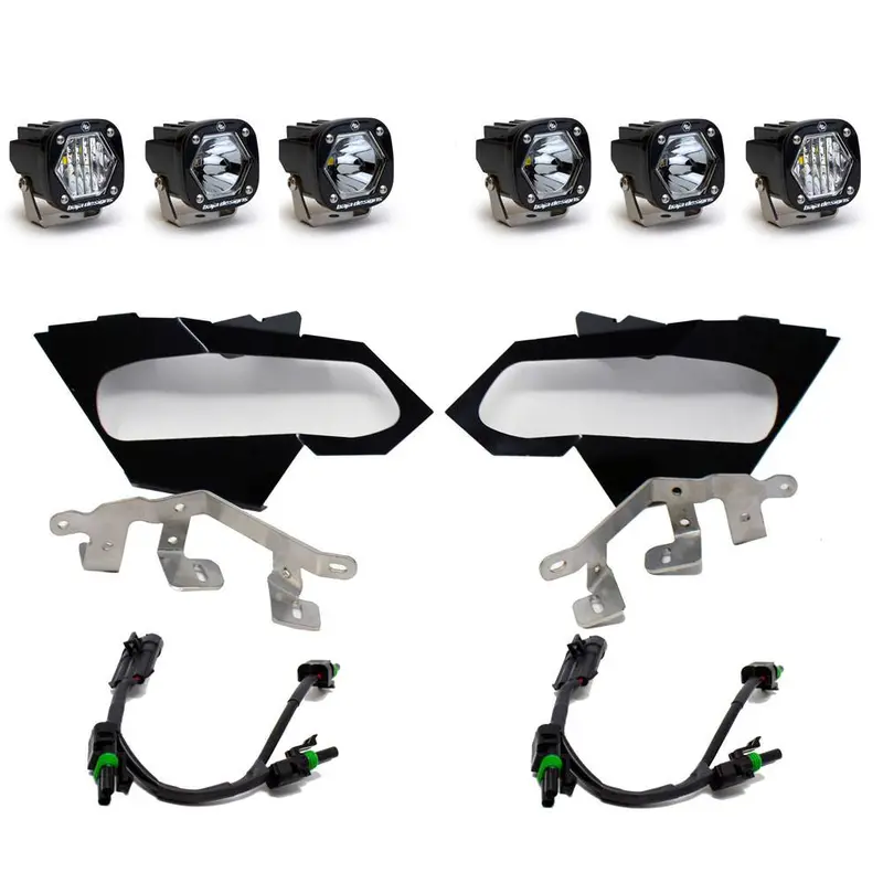 Baja Designs Triple S1/Laser Headlight Kit For 17+ Can-Am Maverick X3 10,500 Lm 1
