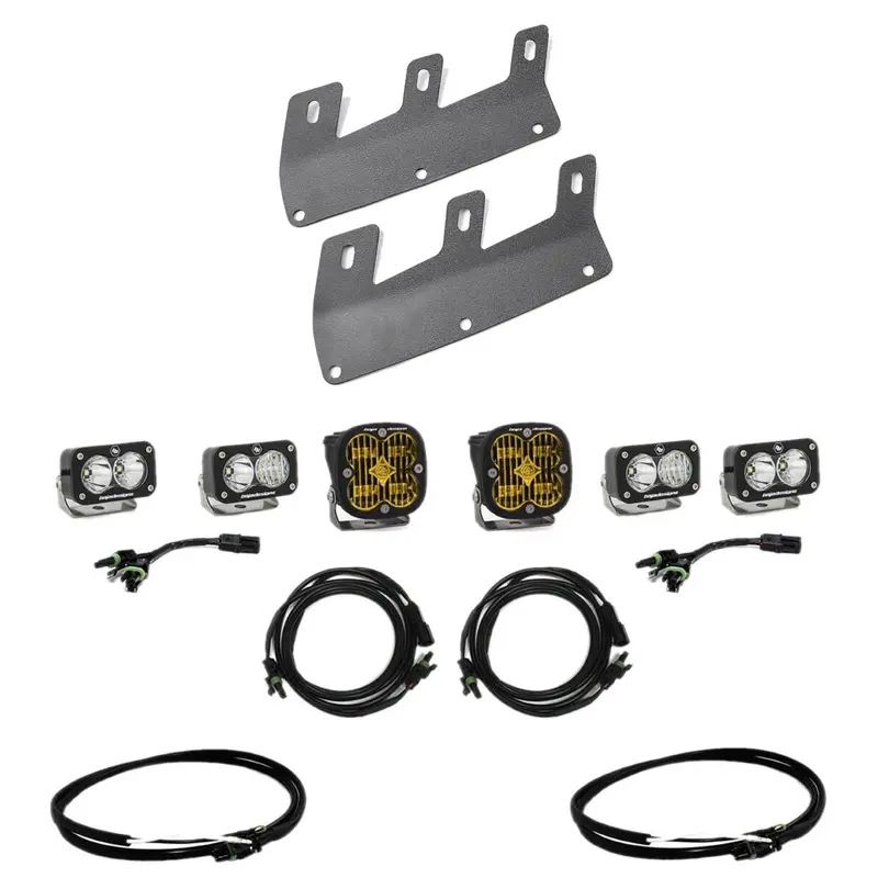 Baja Designs Upfitter Sae Amber & Clear Fog Led Light Kit With Brackets For 21+ Ford Bronco W/ Steel Bumper 1