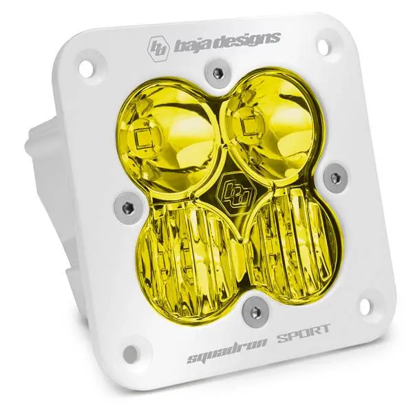 Baja Designs White Squadron Sport Flush Mount Driving/Combo Beam Amber Light Pod 1