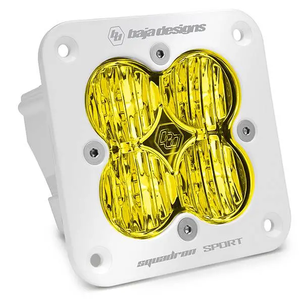 Baja Designs White Squadron Sport Flush Mount Widecornering Beam Amber Light Pod 1