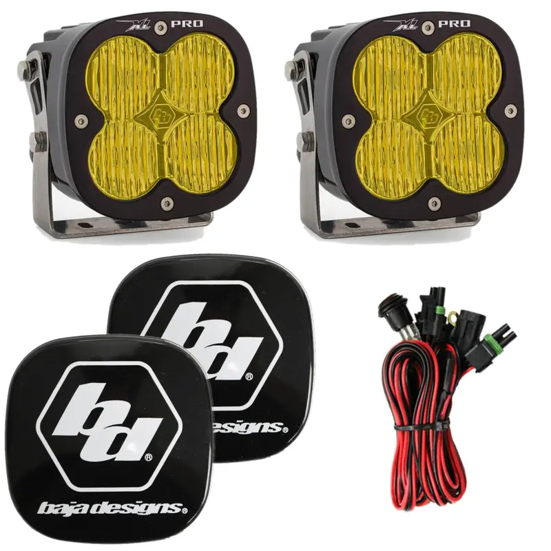 Baja Designs Xl Pro 5000K Amber Wide Cornering Led Light Pods With Rock Guards 1