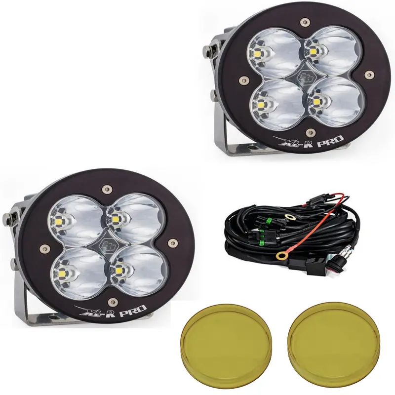 Baja Designs Xl-R Pro Spot Clear Led Light Pod Kit W/ Wiring & Amber Rock Guards 1